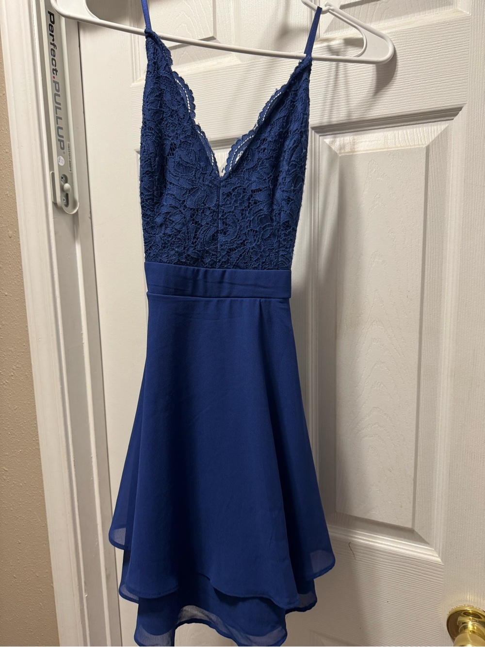 Windsor Royal Blue Lace Bodice Spaghetti Strap Dress